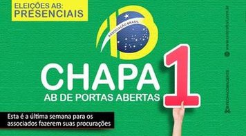 Eleição AB: vote na Chapa 1 neste sábado, dia 16