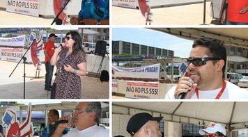 Contra PLS 555, Sindicato mobiliza bancários e faz protesto em defesa da Caixa