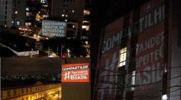 Projeções em prédios exigem fim de demissões no Santander