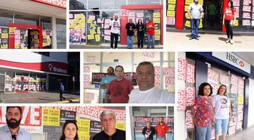 Bancários do Bradesco do DF mostram garra no 23º dia da greve nacional