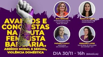 É hoje. Palestra da Fetec-CUT/CN debate as lutas e conquistas das mulheres bancárias  