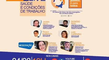 Debate sobre saúde e condições de trabalho encerra ciclo de lives preparatórias para Conecef