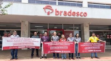 Diretor do sindicato participa em Campo Grande de protesto contra adoecimento no Bradesco