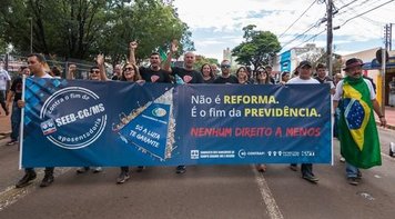 Bancários participam de ato em Campo Grande contra Reforma da Previdência