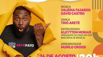 10ª edição do Arte|Fato, na terça (24), tem Valéria Fajardo, David Castro e Trio Areté. Presidente do Sindicato é entrevistado