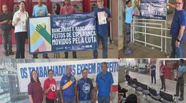 Sindicato realiza manifestação em agências do Santander em Cuiabá e Várzea Grande