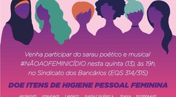 Sindicato recebe o Sarau Não ao Feminicídio nesta quinta (13)
