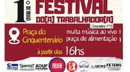 Trabalhadores realizam manifestação em Dourados neste 1º de maio