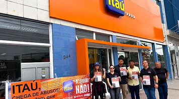 Sintraf-AP paralisa atividades das agências do Itaú em protesto a precarização