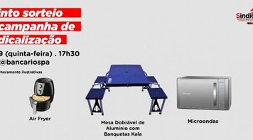 Campanha Sindicalize fará 5º sorteio nessa quinta 30 