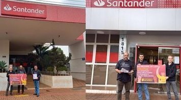 Em semana de protestos no Santander, Sindicato volta às agências do banco
