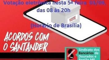 Nesta quinta-feira (3) tem assembleia virtual dos funcionários do Santander e da Aymoré