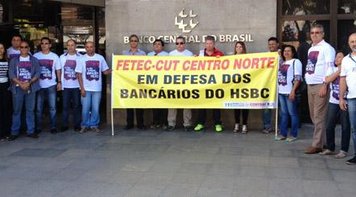 Bancários do HSBC fazem manifestação em todo o Brasil no Dia Nacional de Luta