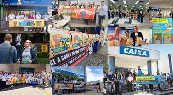 Dia Nacional de Luta mobiliza empregados da Caixa contra o teto do Saúde Caixa; todas as bases da Fetec participam