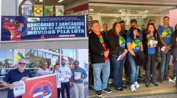 Bancários protestam na véspera da negociação com a Fenaban nesta terça 21 sobre adoecimentos e metas abusivas