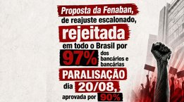 /banc%C3%A1rios-rejeitam-proposta-da-fenaban-e-aprovam-paralisa%C3%A7%C3%A3o-na-quinta-20-negocia%C3%A7%C3%B5es-prosseguem-nesta-ter%C3%A7a-18/
