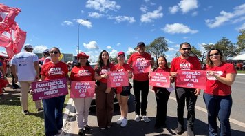 Bancários e bancárias do Pará fortalecem Marcha da Classe Trabalhadora em Brasília