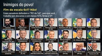 PEC da 7x0: quem são os senadores que querem aumentar a jornada e reduzir direitos