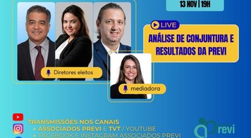 Eleitos da Previ realizam live nesta quinta 13 para avaliar conjuntura econômica e desempenho dos planos