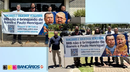 Seeb Brasília faz ato no BRB após afastamento do presidente e prisão de dono do Banco Master