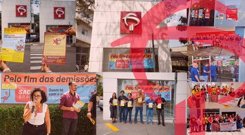 Bancários do Centro-Norte protestam no Dia Nacional de Luta contra demissões e fechamento de agências no Bradesco