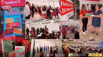 Dia Nacional de Luta do Bradesco mobiliza trabalhadores em defesa do emprego; bases da Fetec participam