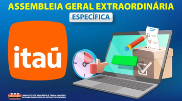 Sindicato convoca assembleia geral extraordinária específica do Itaú