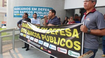 Bancários de Rondônia realizam ato em defesa dos bancos públicos