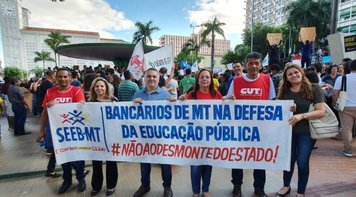 Bancários de Mato Grosso na rua em defesa da Educação