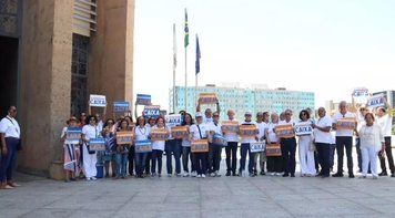 Empregados de todas as bases da Fetec-CUT/CN se manifestam em defesa do Saúde Caixa