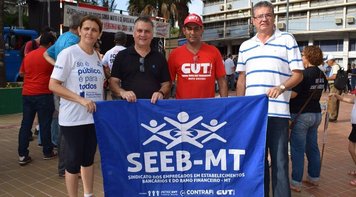 Bancários MT participam de protesto contra a Reforma da Previdência e retirada de direitos