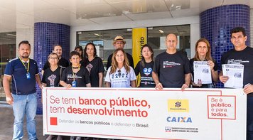 Em ato nacional, sindicato luta pela manutenção dos bancos públicos