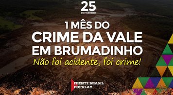 Ato da FBP em Brasília lembra 1 mês do crime da Vale em Brumadinho