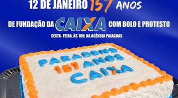 Bancários MT comemoraram 157 anos da Caixa com bolo e protesto