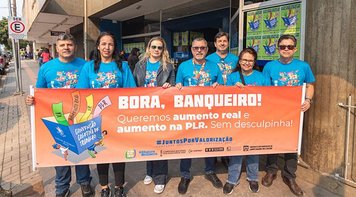 SEEBCG-MS realiza mobilização para cobrar proposta digna dos bancos