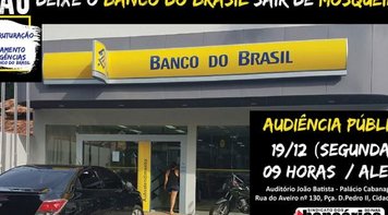 Audiência Pública na ALEPA sobre a reestruturação do Banco do Brasil mudou para o dia 19