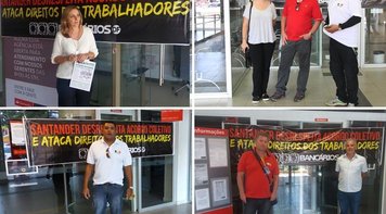 Contra desrespeito do Santander, bancários do DF cruzaram os braços