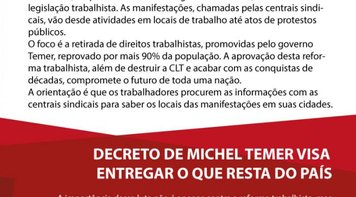 Contraf-CUT disponibiliza panfleto contra a Reforma Trabalhista