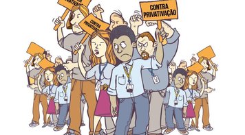 Bancários do BB e da Caixa protestam nesta terça (10) contra as reestruturações e a privatização