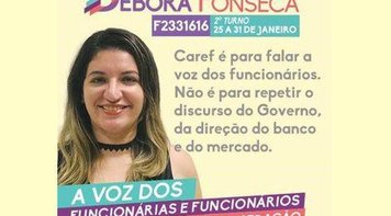 Termina nesta quinta 31  eleição no Caref. Débora Fonseca será a voz dos funcionários do BB