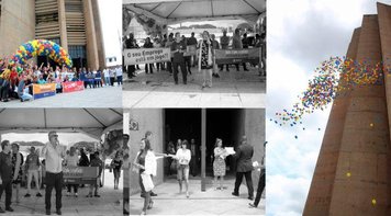 Protesto reforça posição dos empregados em defesa da Caixa e do Brasil