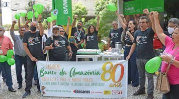 Bancários comemoram 80 anos do Basa com ato público