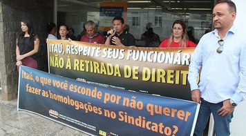 Bancários RO protestam contra tentativa do Itaú implantar a 'deforma' trabalhista
