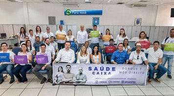 Bancários de Campo Grande protestam em defesa do Saúde Caixa
