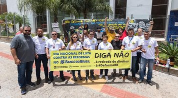 Sindicato dos Bancários protesta em Campo Grande contra desmonte do Banco do Brasil