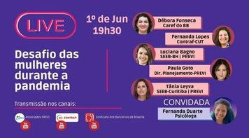 ‘Desafio das mulheres na pandemia’ é tema de live nesta terça 1º de junho, às 19h30 (de Brasília)