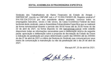 Edital de asssembleia geral extraordinária específica Caixa Econômica Federal 