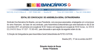 Bancários elegem, dia 22, delegados para assembleia extraordinária da Fetec-CUT/CN