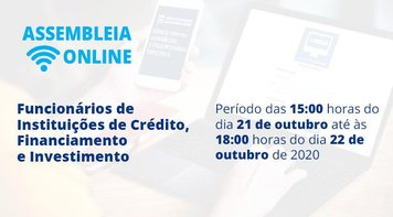 Financiários: participem da assembleia online sobre a renovação da CCT