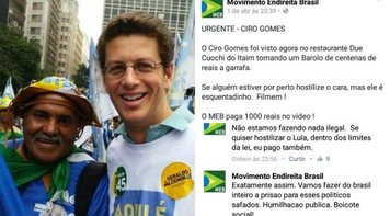 Ex-ajudante de Alckmin e dono do Endireita Brasil ameaça integridade de Ciro Gomes
